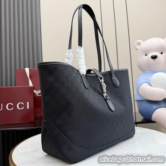 New Design Gucci Jackie Medium Tote Bag ‎In GG Canvas 867015 Black 2026