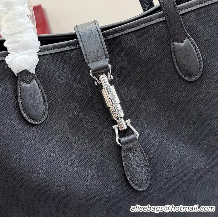 New Design Gucci Jackie Medium Tote Bag ‎In GG Canvas 867015 Black 2026