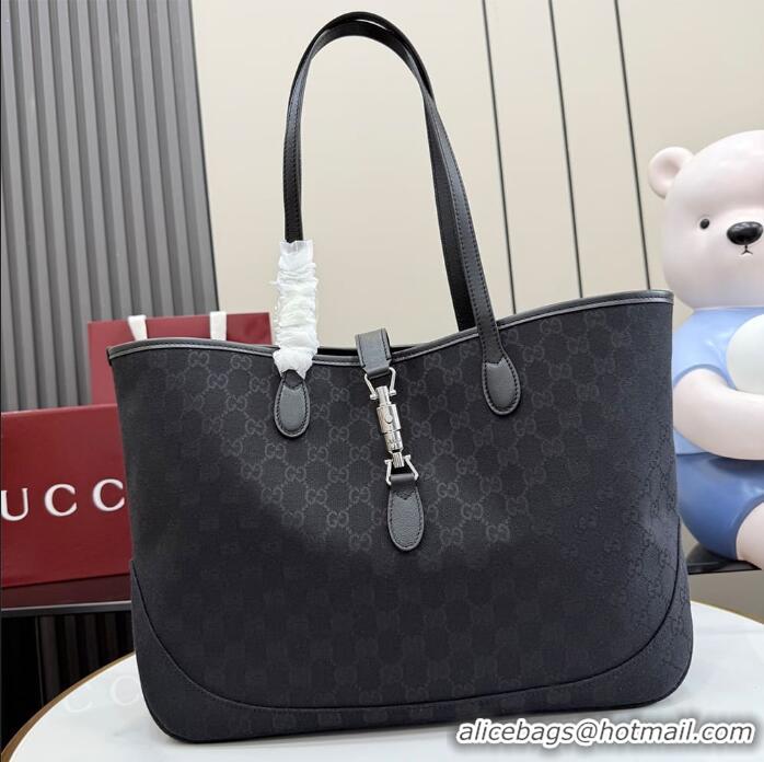 New Design Gucci Jackie Medium Tote Bag ‎In GG Canvas 867015 Black 2026