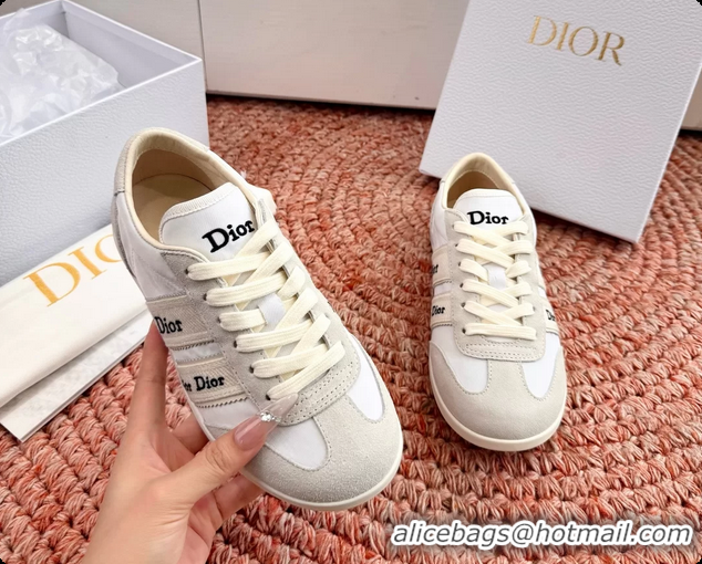 Good Quality Dior Ribbon Sneakers White Nylon and Suede Calfskin Leather 6062702