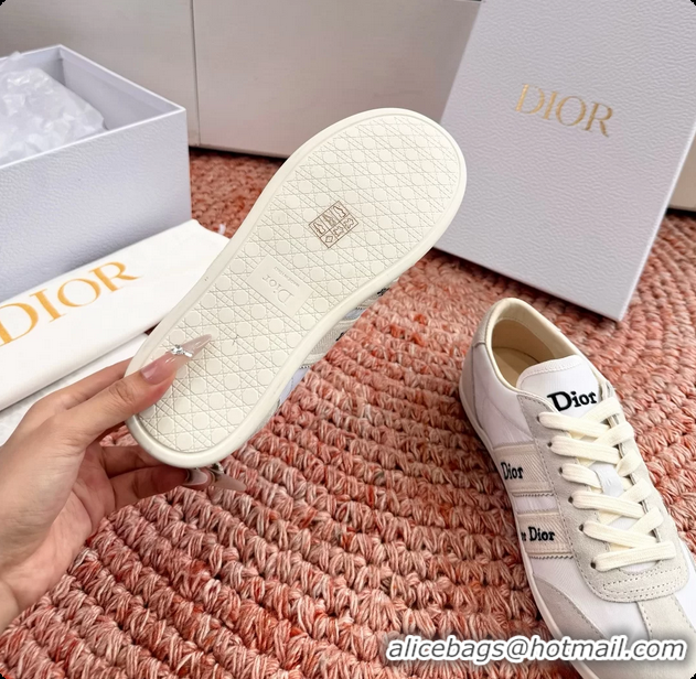 Good Quality Dior Ribbon Sneakers White Nylon and Suede Calfskin Leather 6062702