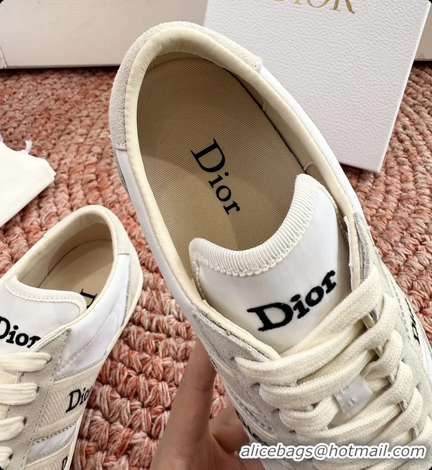 Good Quality Dior Ribbon Sneakers White Nylon and Suede Calfskin Leather 6062702