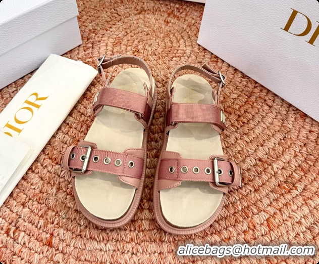 Best Grade Dior Dioract Pink Leather Flat Sandals 6062703
