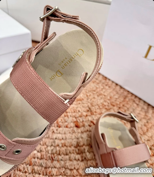 Best Grade Dior Dioract Pink Leather Flat Sandals 6062703