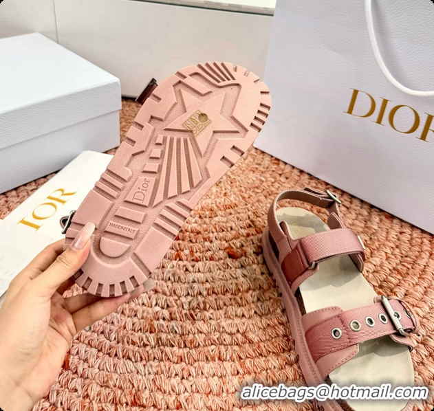 Best Grade Dior Dioract Pink Leather Flat Sandals 6062703