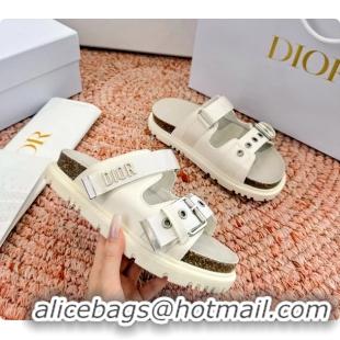 Most Popular Dior Dioract White Leather Flat Mules Slides Sandals 6062703