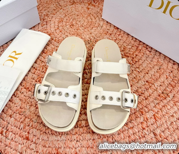 Most Popular Dior Dioract White Leather Flat Mules Slides Sandals 6062703