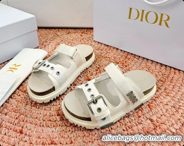Most Popular Dior Dioract White Leather Flat Mules Slides Sandals 6062703