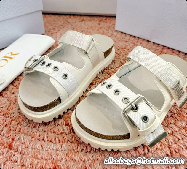 Most Popular Dior Dioract White Leather Flat Mules Slides Sandals 6062703