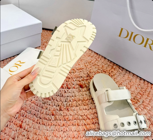 Most Popular Dior Dioract White Leather Flat Mules Slides Sandals 6062703