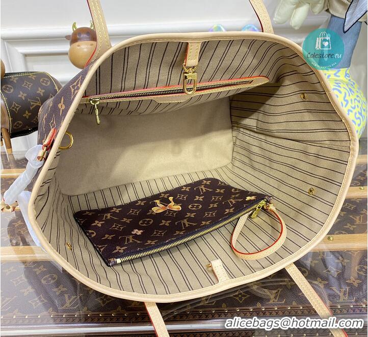 Buy Inexpensive Louis Vuitton Monogram Canvas Neverfull MM Cat M41256