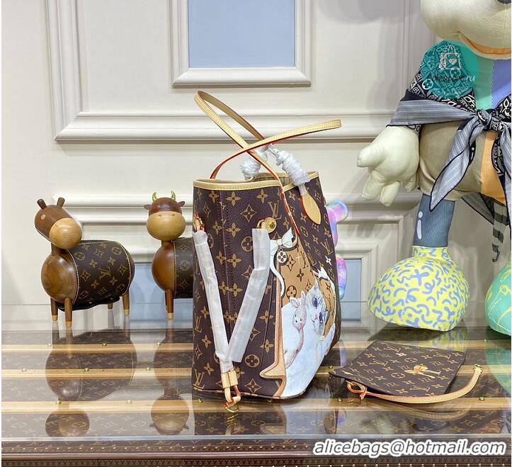 Buy Inexpensive Louis Vuitton Monogram Canvas Neverfull MM Cat M41256