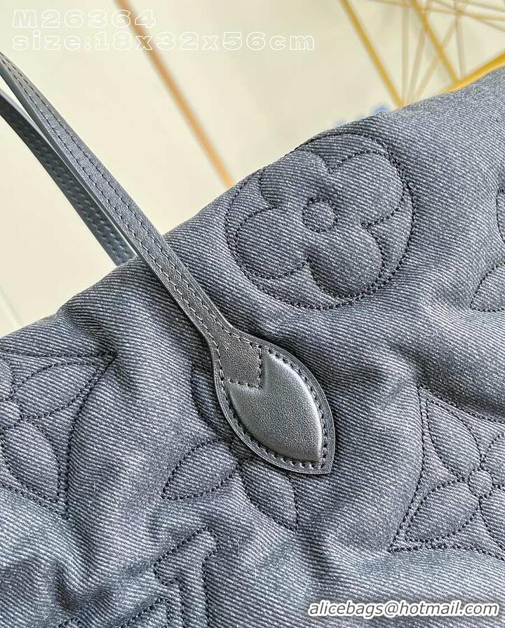 Grade Design Louis Vuitton LV Ski Neverfull Inside Out MM Other Monogram Canvas Black Jeans M26364