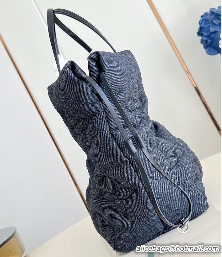 Grade Design Louis Vuitton LV Ski Neverfull Inside Out MM Other Monogram Canvas Black Jeans M26364
