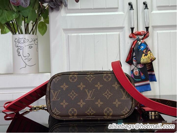 Top Grade Louis Vuitton Monogram Canvas Neverfull Bandouliere Inside Out BB Tote Bag Red Leather M28236 2026