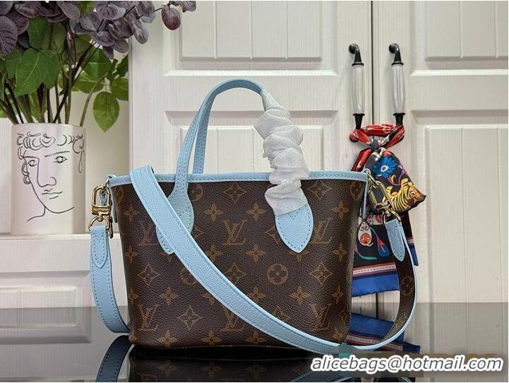 Promotional Louis Vuitton Monogram Canvas Neverfull BB Bandouliere Inside Out Leather M26365 Sky Blue