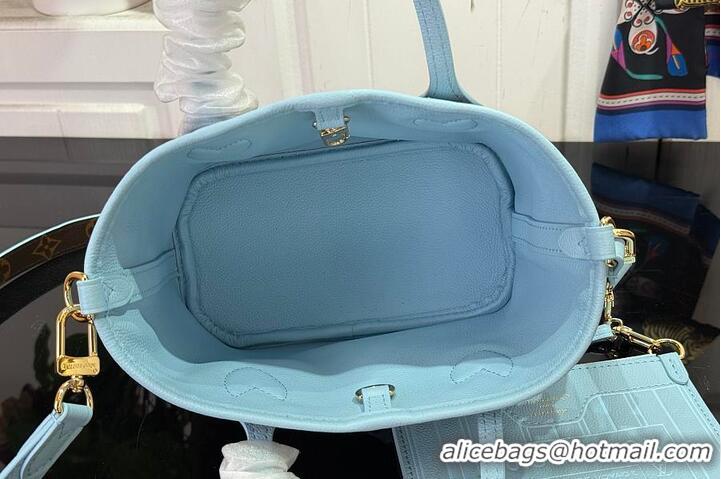 Promotional Louis Vuitton Monogram Canvas Neverfull BB Bandouliere Inside Out Leather M26365 Sky Blue