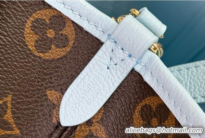Promotional Louis Vuitton Monogram Canvas Neverfull BB Bandouliere Inside Out Leather M26365 Sky Blue