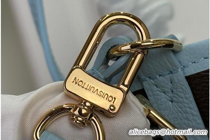 Promotional Louis Vuitton Monogram Canvas Neverfull BB Bandouliere Inside Out Leather M26365 Sky Blue