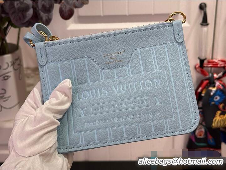 Promotional Louis Vuitton Monogram Canvas Neverfull BB Bandouliere Inside Out Leather M26365 Sky Blue