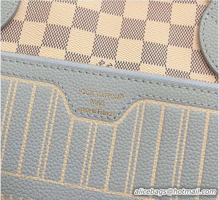 Big Discount Louis Vuitton Damier Azur Canvas Neverfull Inside Out MM M89562 Bleu Olympe