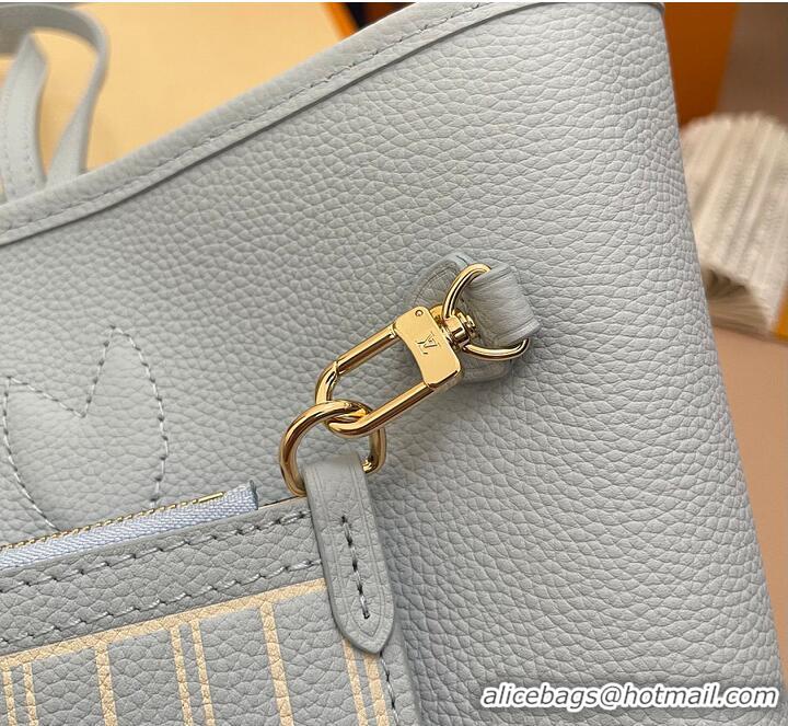 Big Discount Louis Vuitton Damier Azur Canvas Neverfull Inside Out MM M89562 Bleu Olympe