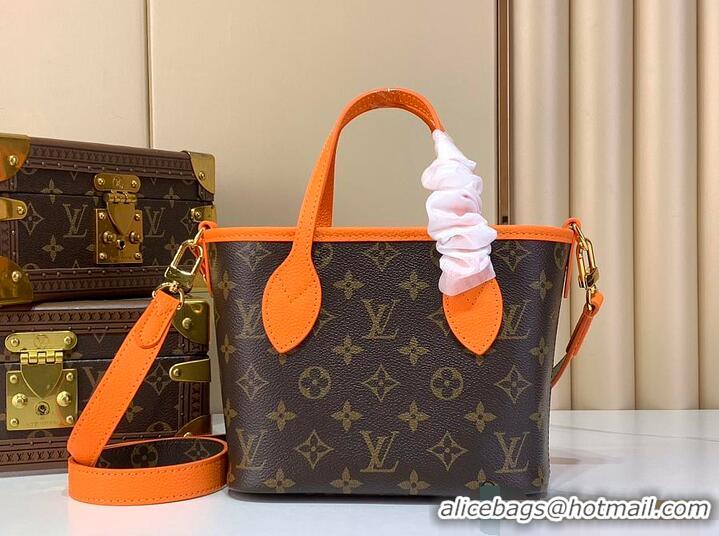 Top Grade Louis Vuitton Monogram Canvas Neverfull Bandouliere Inside Out BB Tote Bag M12099 Orange