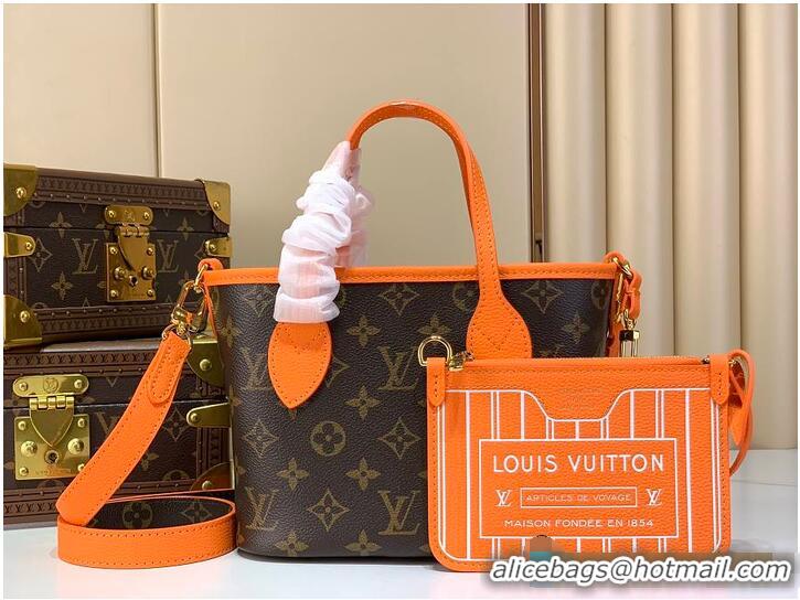 Top Grade Louis Vuitton Monogram Canvas Neverfull Bandouliere Inside Out BB Tote Bag M12099 Orange
