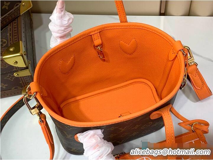 Top Grade Louis Vuitton Monogram Canvas Neverfull Bandouliere Inside Out BB Tote Bag M12099 Orange
