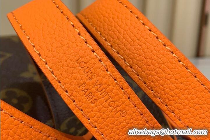 Top Grade Louis Vuitton Monogram Canvas Neverfull Bandouliere Inside Out BB Tote Bag M12099 Orange