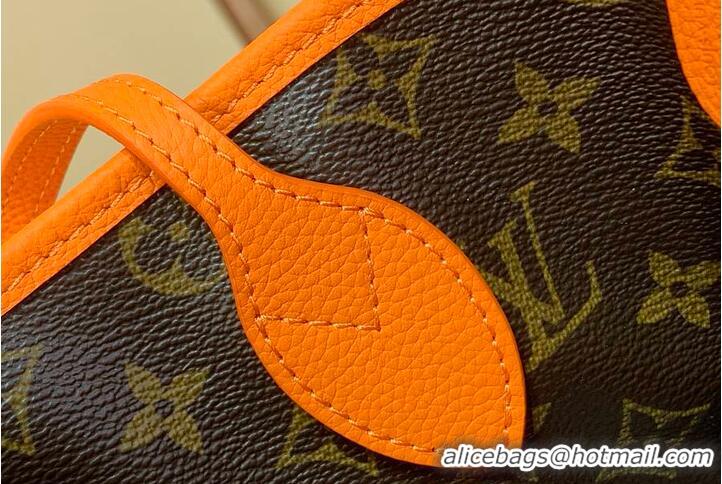 Top Grade Louis Vuitton Monogram Canvas Neverfull Bandouliere Inside Out BB Tote Bag M12099 Orange