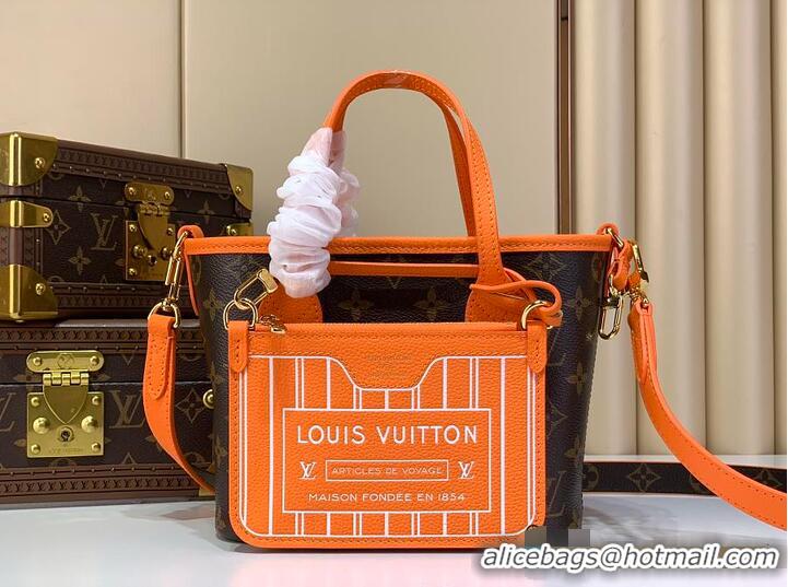 Top Grade Louis Vuitton Monogram Canvas Neverfull Bandouliere Inside Out BB Tote Bag M12099 Orange