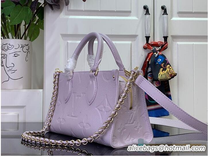 Super Quality Louis Vuitton Monogram Empreinte Leather OnTheGo East West Tote Bag M27577 Misty Lilac 2026