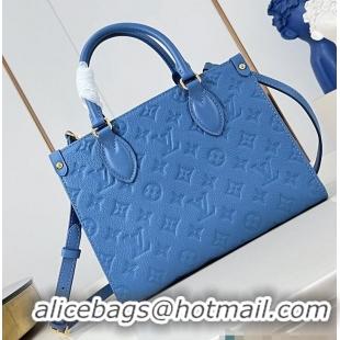 Shop Discount Louis Vuitton Monogram Empreinte Leather OnTheGo PM M46840 Blue Jean 2026