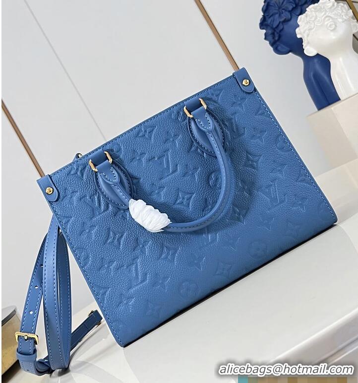 Shop Discount Louis Vuitton Monogram Empreinte Leather OnTheGo PM M46840 Blue Jean 2026