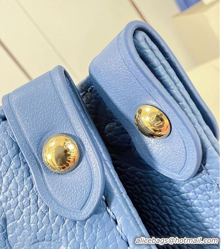 Shop Discount Louis Vuitton Monogram Empreinte Leather OnTheGo PM M46840 Blue Jean 2026