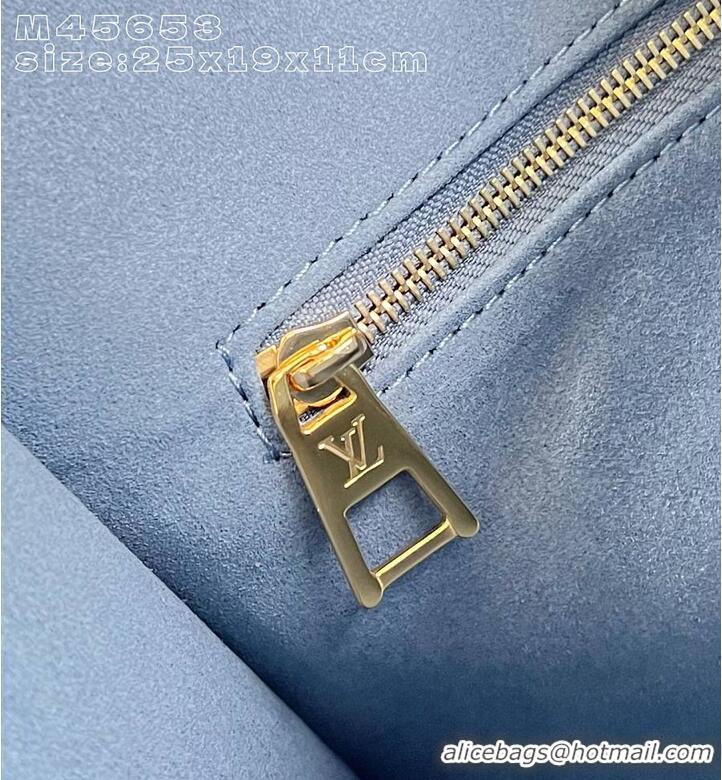 Shop Discount Louis Vuitton Monogram Empreinte Leather OnTheGo PM M46840 Blue Jean 2026