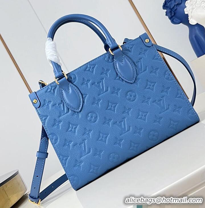 Shop Discount Louis Vuitton Monogram Empreinte Leather OnTheGo PM M46840 Blue Jean 2026