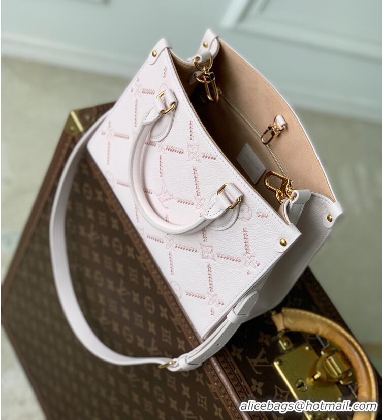 Best Product Louis Vuitton Onthego PM Monogram Empreinte Leather Light Bliss Couture M46841