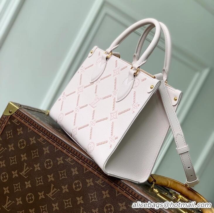 Best Product Louis Vuitton Onthego PM Monogram Empreinte Leather Light Bliss Couture M46841
