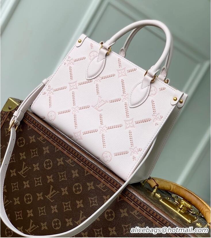 Best Product Louis Vuitton Onthego PM Monogram Empreinte Leather Light Bliss Couture M46841