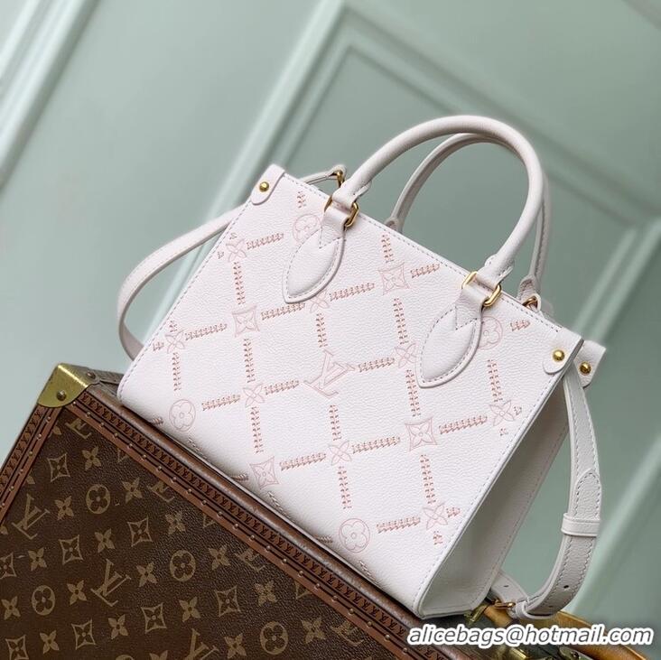 Best Product Louis Vuitton Onthego PM Monogram Empreinte Leather Light Bliss Couture M46841