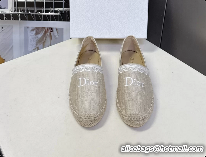 Pretty Style Dior Granville Espadrille Flats Light Beige Dior Oblique Embroidered Cotton 6063001