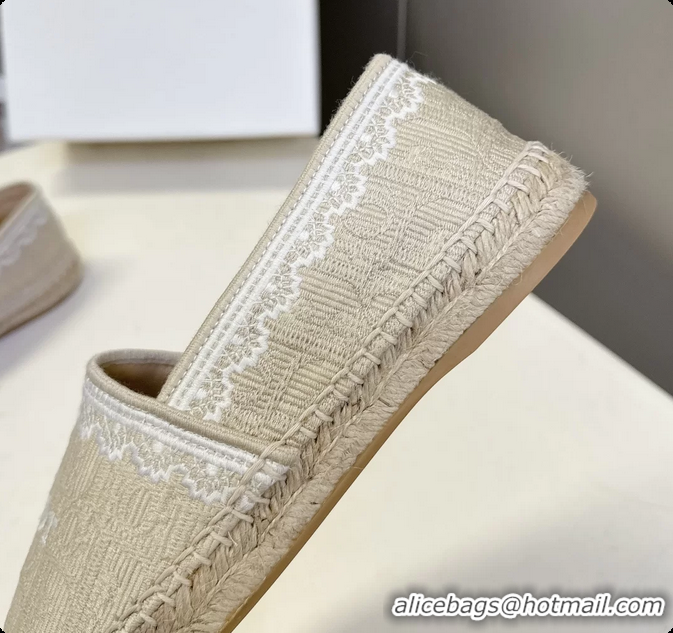 Pretty Style Dior Granville Espadrille Flats Light Beige Dior Oblique Embroidered Cotton 6063001