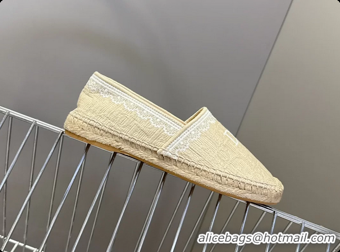 Pretty Style Dior Granville Espadrille Flats Light Beige Dior Oblique Embroidered Cotton 6063001