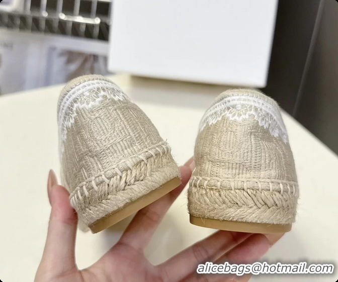 Pretty Style Dior Granville Espadrille Flats Light Beige Dior Oblique Embroidered Cotton 6063001