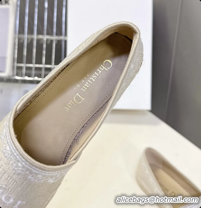 Pretty Style Dior Granville Espadrille Flats Light Beige Dior Oblique Embroidered Cotton 6063001