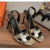Famous Hermes Holy High Heeled Sandals Gold Calfskin Leather 105MM 6060101