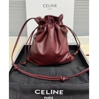 Top Grade Celine Small Crystal Pouch Crossbody Bag In Lambskin 123662 Burgundy/Gold