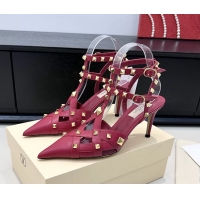 Good Looking Valentino Rockstud Studdy Red Leather Pumps 90MM 6060803
